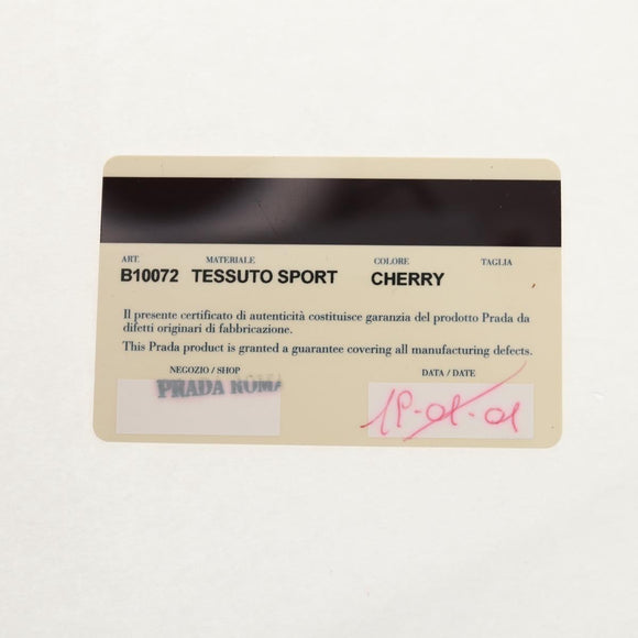 PRADA Shoulder Bag Nylon Red Silver Auth BA7317V