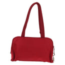 PRADA Shoulder Bag Nylon Red Silver Auth BA7317V-3