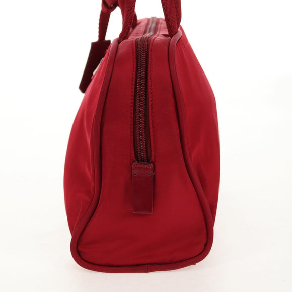PRADA Shoulder Bag Nylon Red Silver Auth BA7317V