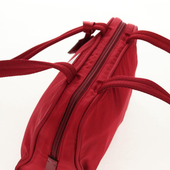 PRADA Shoulder Bag Nylon Red Silver Auth BA7317V