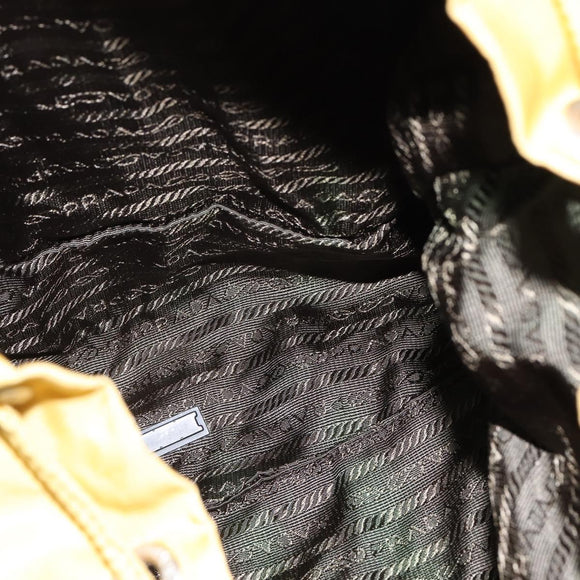 PRADA Backpack Nylon Yellow Silver Auth BA7318