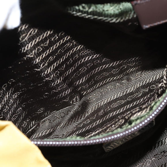 PRADA Backpack Nylon Yellow Silver Auth BA7318