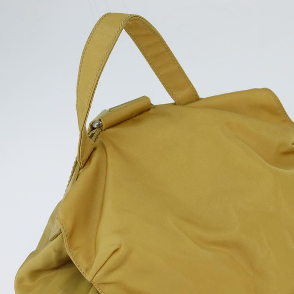 PRADA Backpack Nylon Yellow Silver Auth BA7318