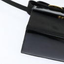 Salvatore Ferragamo Vala Shoulder Bag Canvas Black Gold Auth BA7319-9