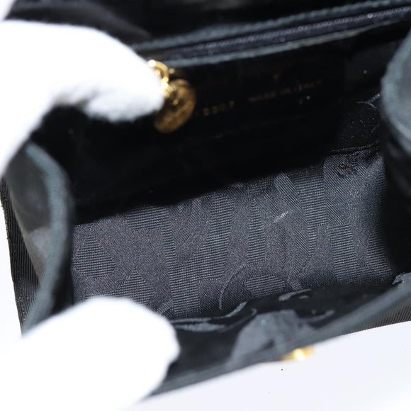 Salvatore Ferragamo Vala Shoulder Bag Canvas Black Gold Auth BA7319