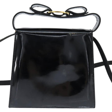 Salvatore Ferragamo Vala Shoulder Bag Canvas Black Gold Auth BA7319 - 0