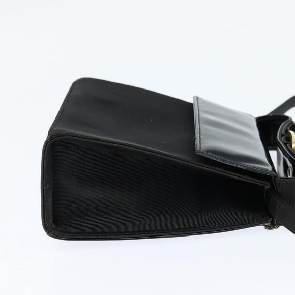 Salvatore Ferragamo Vala Shoulder Bag Canvas Black Gold Auth BA7319