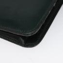 Christian Dior Hand Bag Leather Green Gold Auth BA732-15