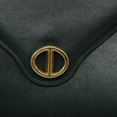 Christian Dior Hand Bag Leather Green Gold Auth BA732-17