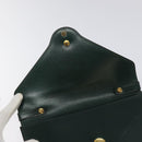 Christian Dior Hand Bag Leather Green Gold Auth BA732-10