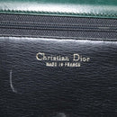 Christian Dior Hand Bag Leather Green Gold Auth BA732-18