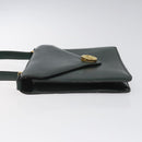 Christian Dior Hand Bag Leather Green Gold Auth BA732-4