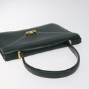 Christian Dior Hand Bag Leather Green Gold Auth BA732-6