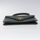 Christian Dior Hand Bag Leather Green Gold Auth BA732-5