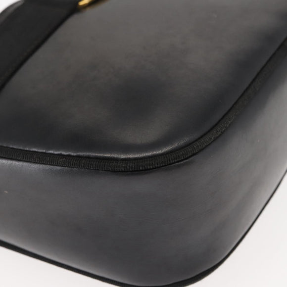 Salvatore Ferragamo Vala Shoulder Bag Leather Black Gold Auth BA7320