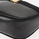 Salvatore Ferragamo Vala Shoulder Bag Leather Black Gold Auth BA7320-14