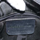 Salvatore Ferragamo Vala Shoulder Bag Leather Black Gold Auth BA7320-12