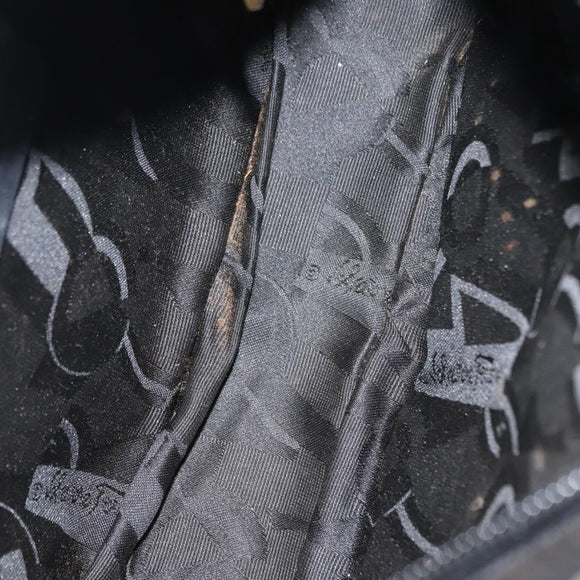 Salvatore Ferragamo Vala Shoulder Bag Leather Black Gold Auth BA7320