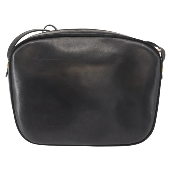 Salvatore Ferragamo Vala Shoulder Bag Leather Black Gold Auth BA7320