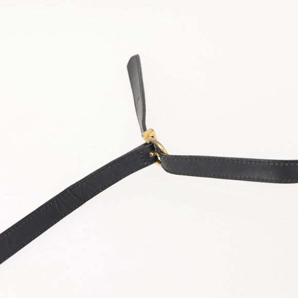 Salvatore Ferragamo Vala Shoulder Bag Leather Black Gold Auth BA7320