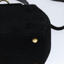 Salvatore Ferragamo Hand Bag Suede 2way Black Gold Auth BA7321-17