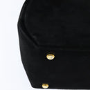 Salvatore Ferragamo Hand Bag Suede 2way Black Gold Auth BA7321-18