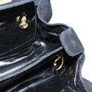 Salvatore Ferragamo Hand Bag Suede 2way Black Gold Auth BA7321-20