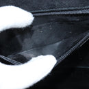 Salvatore Ferragamo Hand Bag Suede 2way Black Gold Auth BA7321-11