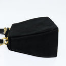 Salvatore Ferragamo Hand Bag Suede 2way Black Gold Auth BA7321-3