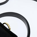 Salvatore Ferragamo Hand Bag Suede 2way Black Gold Auth BA7321-14