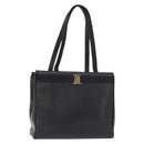 Salvatore Ferragamo Vala Tote Bag Leather Navy Gold Auth BA7322-1