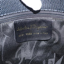 Salvatore Ferragamo Vala Tote Bag Leather Navy Gold Auth BA7322-12