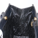 Salvatore Ferragamo Vala Tote Bag Leather Navy Gold Auth BA7322-18