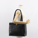 Salvatore Ferragamo Vala Tote Bag Leather Navy Gold Auth BA7322-20