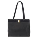 Salvatore Ferragamo Vala Tote Bag Leather Navy Gold Auth BA7322-13
