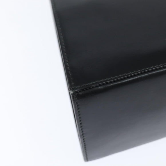 Salvatore Ferragamo Gancini Hand Bag Leather 2way Black Gold Auth BA7323