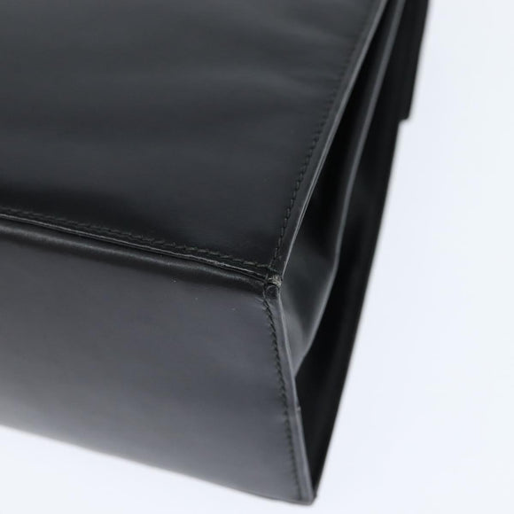 Salvatore Ferragamo Gancini Hand Bag Leather 2way Black Gold Auth BA7323