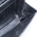 Salvatore Ferragamo Gancini Hand Bag Leather 2way Black Gold Auth BA7323-18