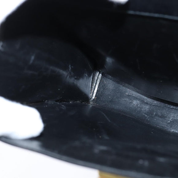 Salvatore Ferragamo Gancini Hand Bag Leather 2way Black Gold Auth BA7323