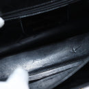 Salvatore Ferragamo Gancini Hand Bag Leather 2way Black Gold Auth BA7323-20