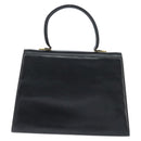 Salvatore Ferragamo Gancini Hand Bag Leather 2way Black Gold Auth BA7323-2