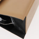 Salvatore Ferragamo Chain Shoulder Bag Leather Beige Gold Auth BA7325-9