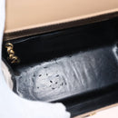 Salvatore Ferragamo Chain Shoulder Bag Leather Beige Gold Auth BA7325-11