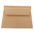 Salvatore Ferragamo Chain Shoulder Bag Leather Beige Gold Auth BA7325-13