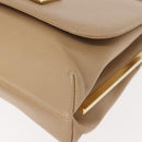 Salvatore Ferragamo Hand Bag Leather Beige Gold Auth BA7326-14