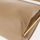 Salvatore Ferragamo Hand Bag Leather Beige Gold Auth BA7326-16