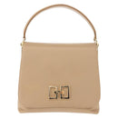 Salvatore Ferragamo Hand Bag Leather Beige Gold Auth BA7326-13