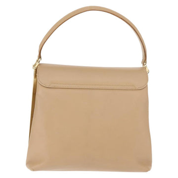 Salvatore Ferragamo Hand Bag Leather Beige Gold Auth BA7326 - 0
