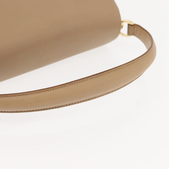 Salvatore Ferragamo Hand Bag Leather Beige Gold Auth BA7326