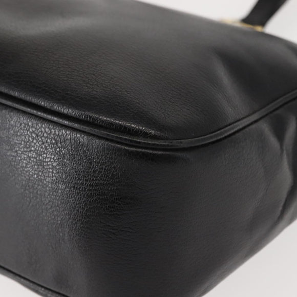 Salvatore Ferragamo Gancini Tote Bag Leather Black Gold Auth BA7327